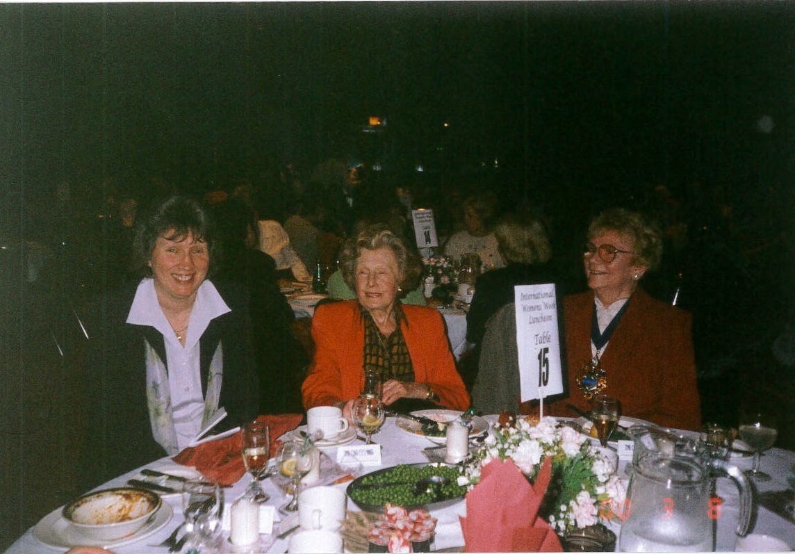 Councillor Maureen Bateson with Barbara Castle at a Millennium lunch