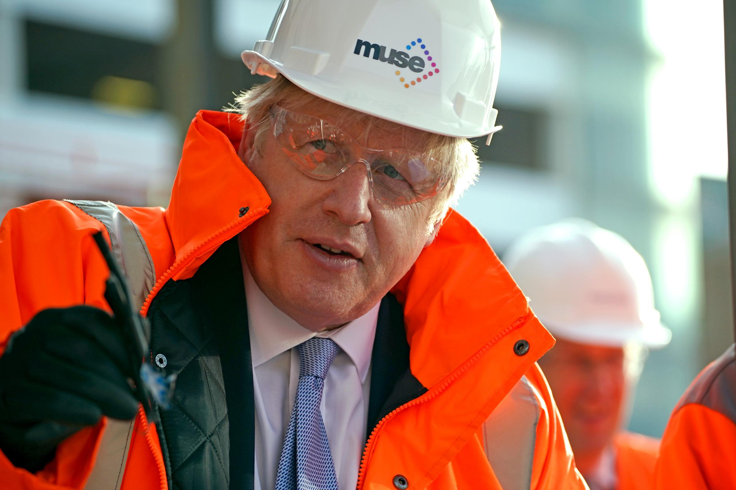 Prime Minister Boris Johnson during a visit to Talbot Gateway in Blackpool