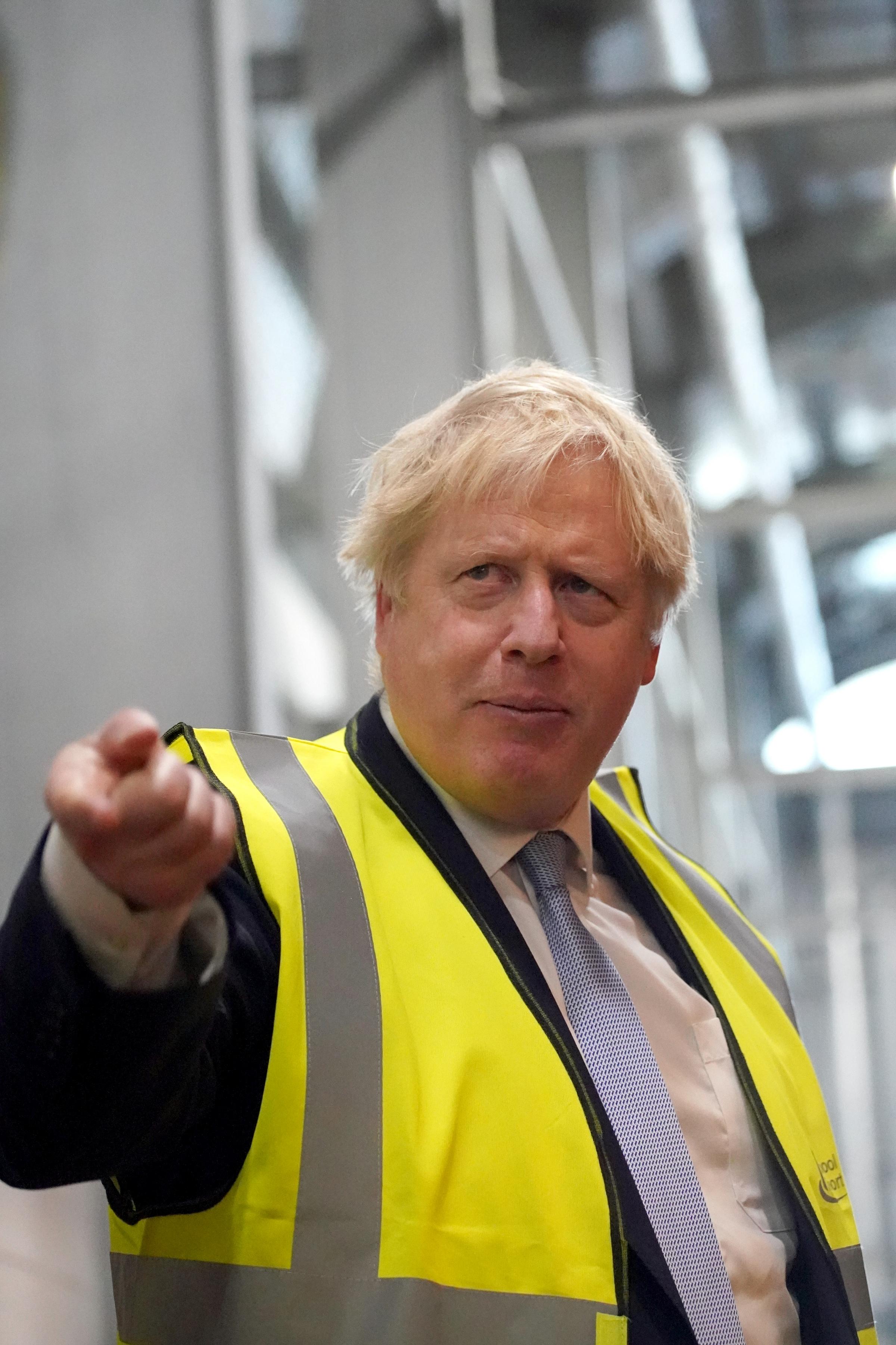 Prime Minister Boris Johnson during a visit to Blackpool Transport Depot. Picture date: Thursday February 3, 2022.