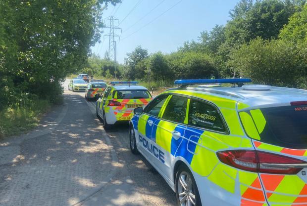 A huge police presence was spotted in the Sankey Bridges area